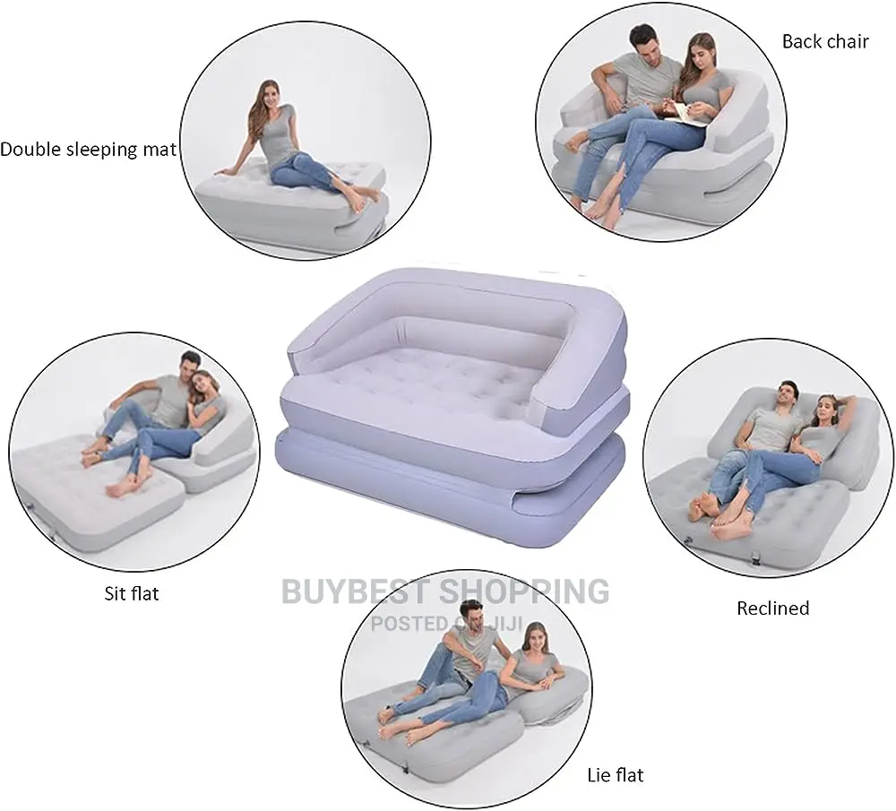 5 in 1 Inflatable Double Sofa Couch Mattress Airbed