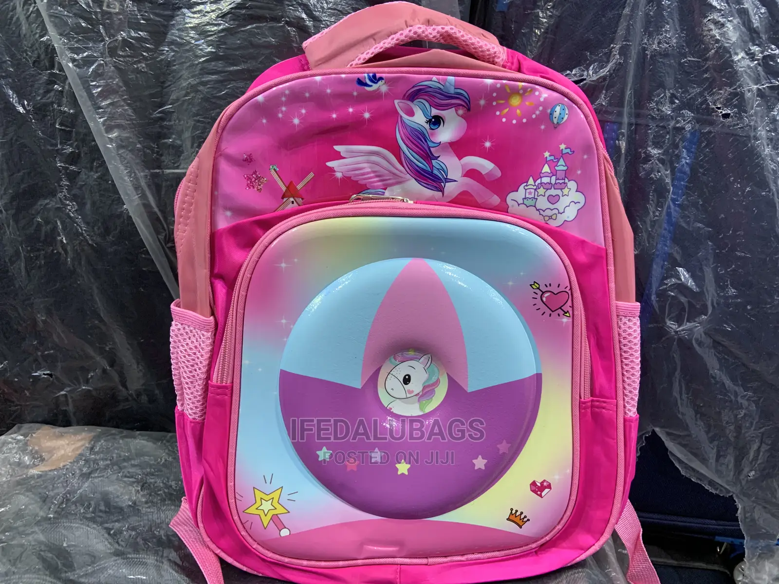 Quality Cartoon Character Pink Children School Bag
