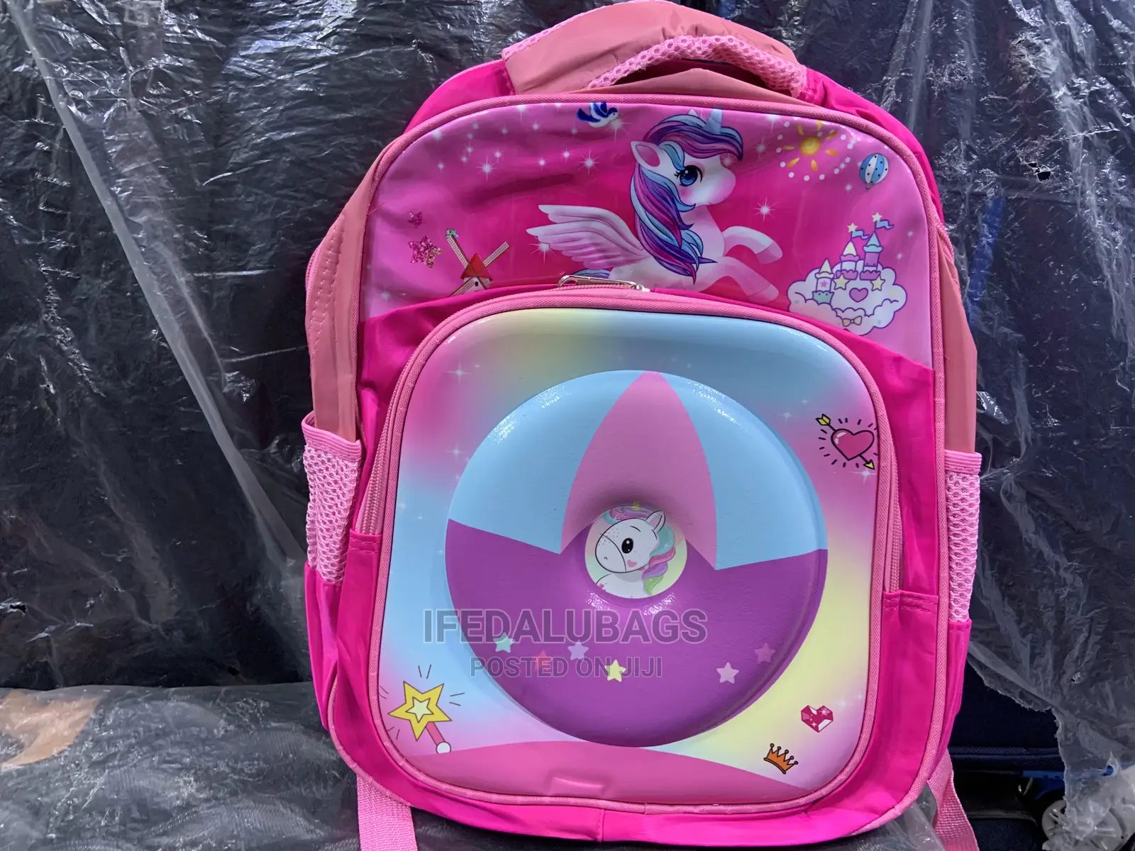 Quality Cartoon Character Pink Children School Bag