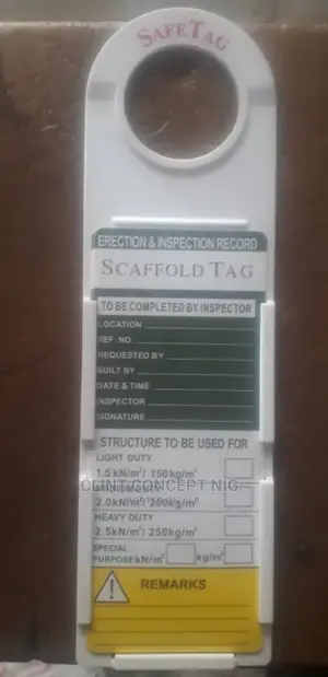 Safety Scaffolding Tag