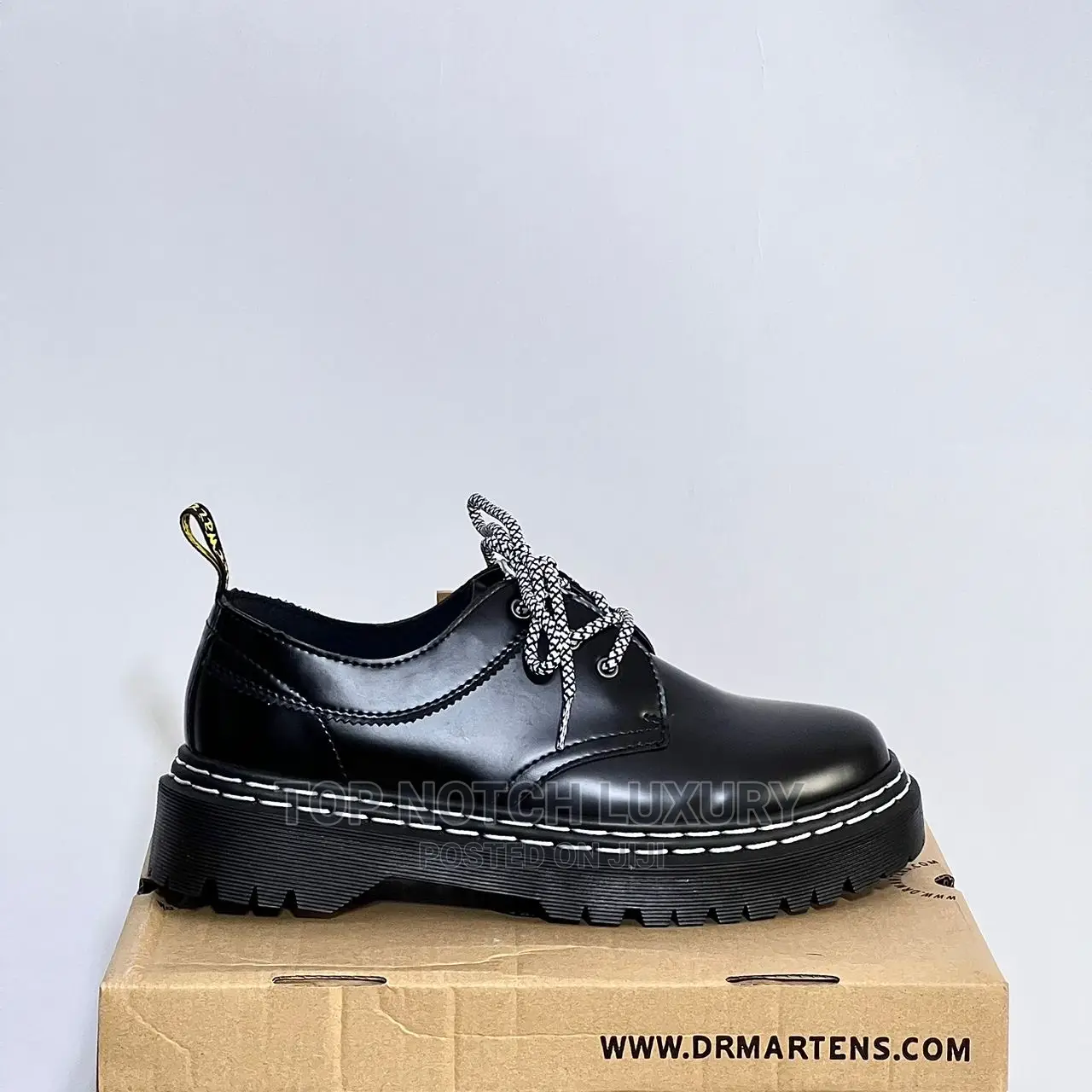 *Dr. Martens 1461 Bex White Double Stitch Leather Shoes