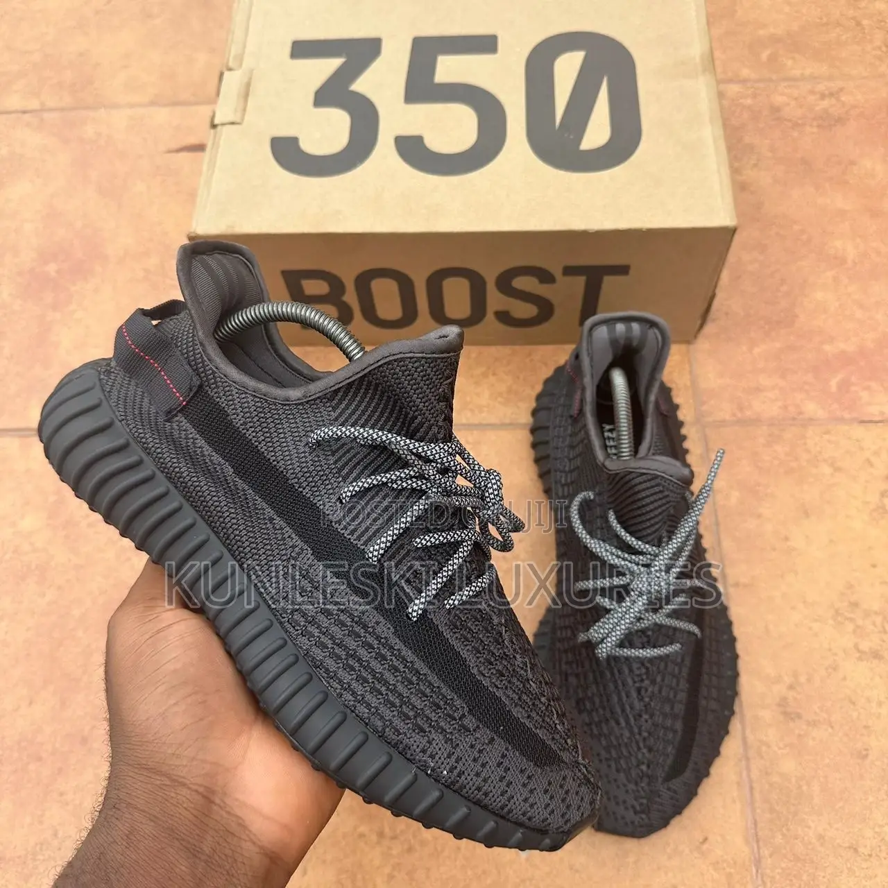 Original Yeezy 350 Static Black / White Reflective Sneakers