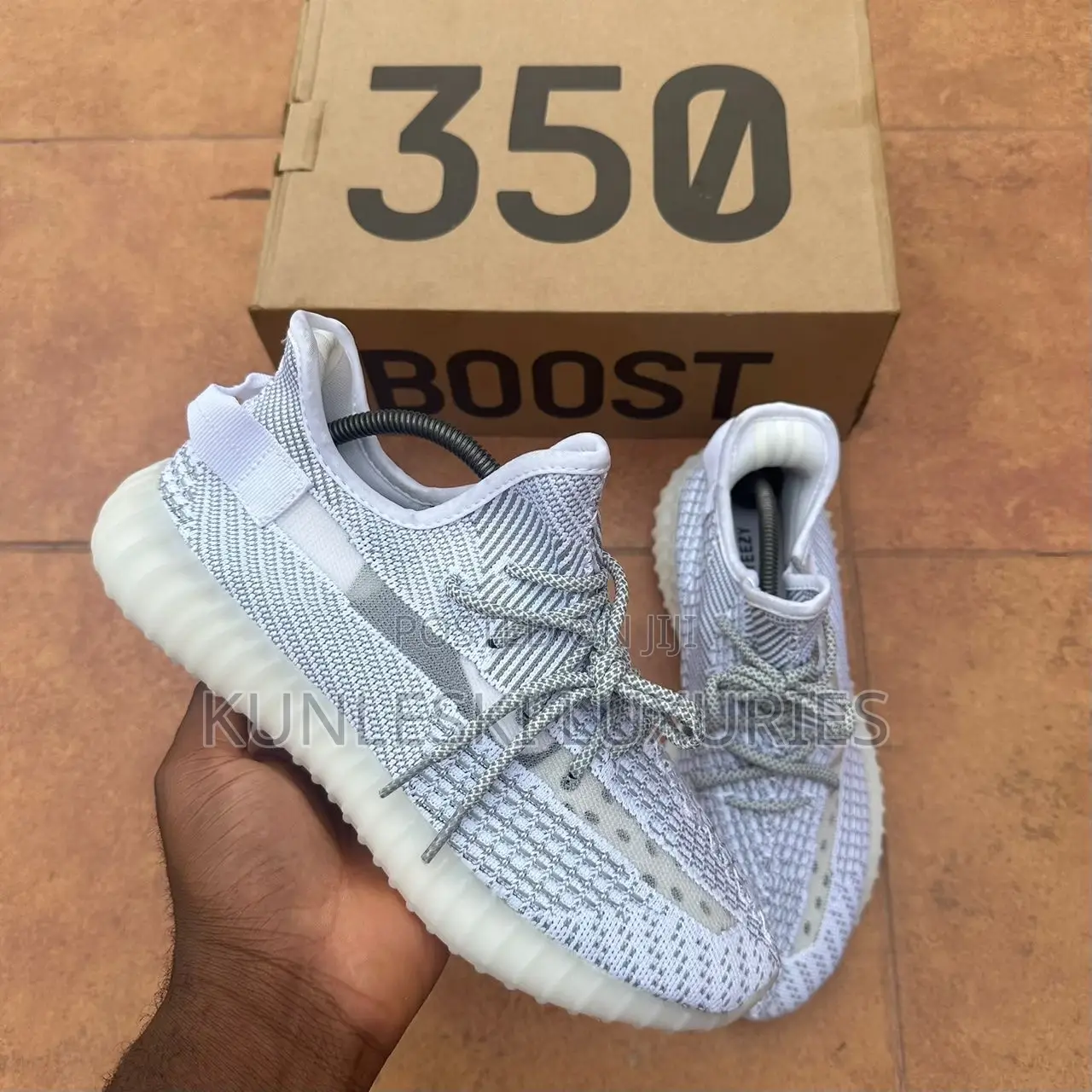 Original Yeezy 350 Static Black / White Reflective Sneakers