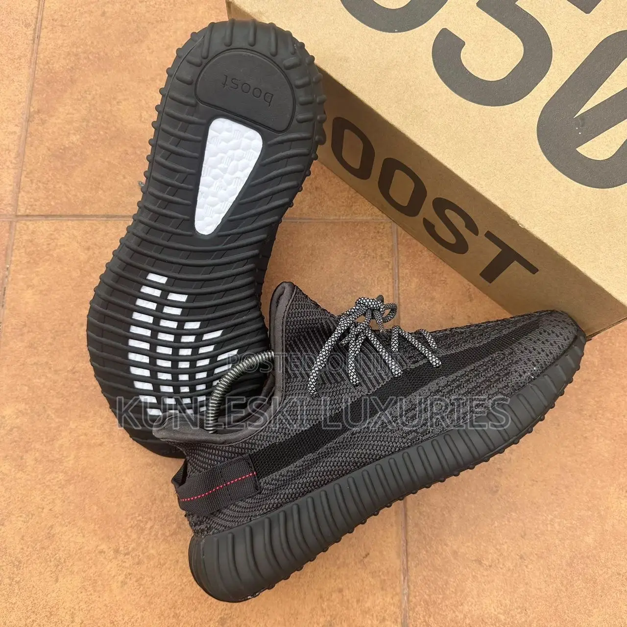 Original Yeezy 350 Static Black / White Reflective Sneakers