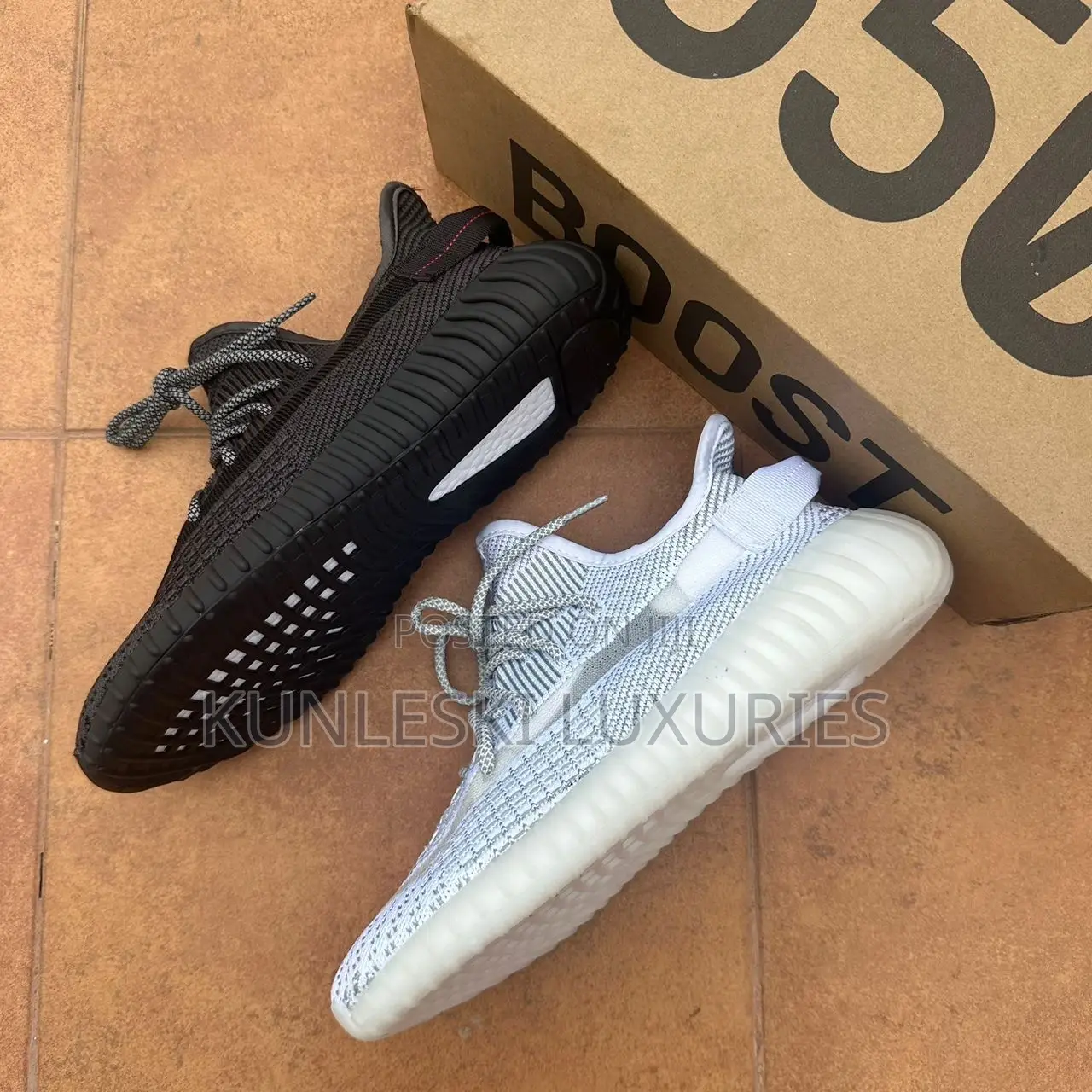 Original Yeezy 350 Static Black / White Reflective Sneakers