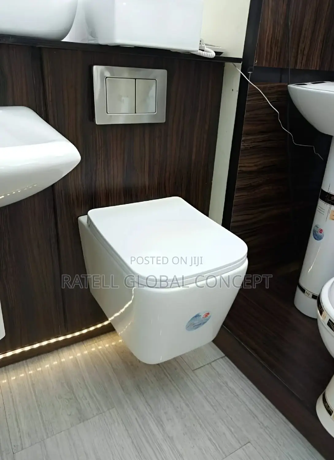 Hanging Concealed Cistern Toilet Square Black