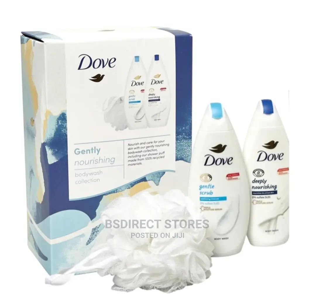 Dove Gently Nourishing Body Wash Gift Set and Shower Puff
