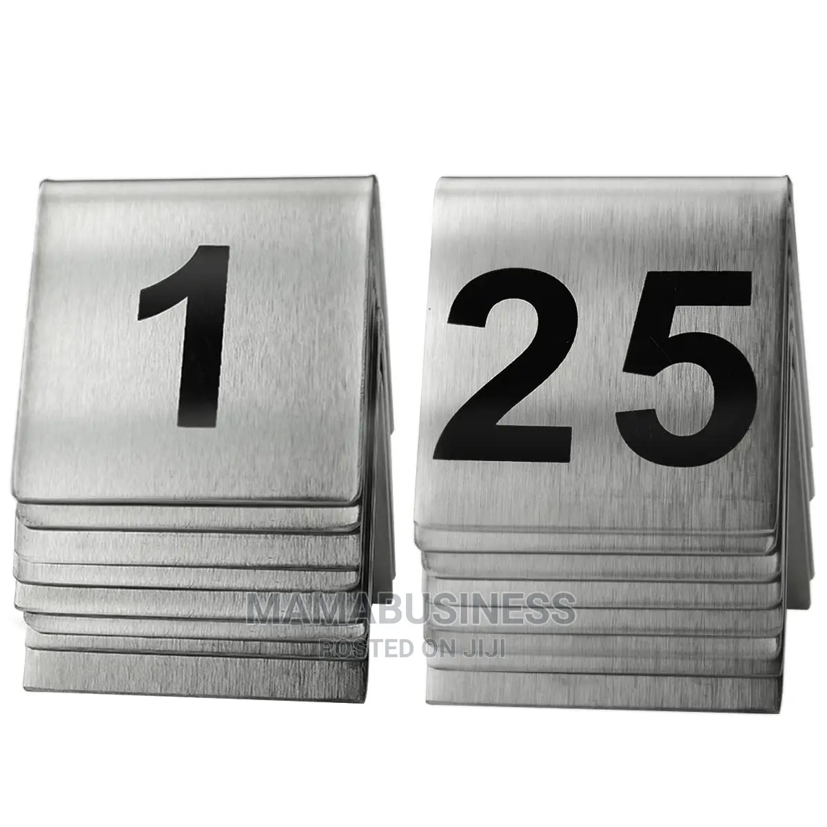 Number 1-25 Stainless Steel Table Sign Display-25pcs