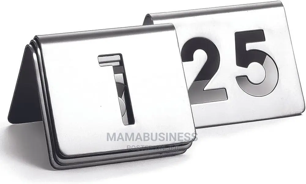 Number 1-25 Stainless Steel Table Sign Display-25pcs