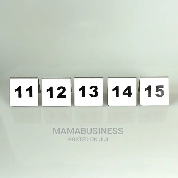 Number 1-15 Stainless Steel Table Sign Display-15pcs