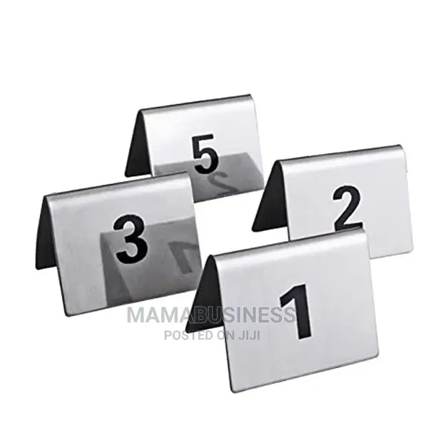 Number 1-15 Stainless Steel Table Sign Display-15pcs