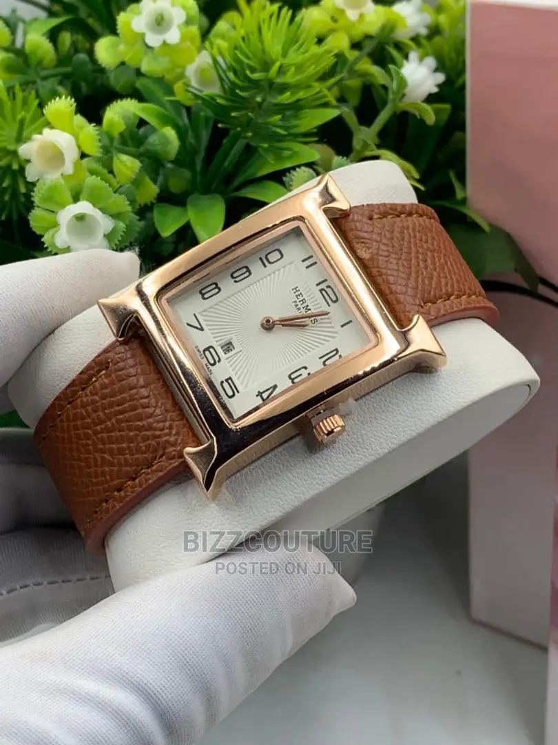 Original HERMES Leather Strap Watch Available in Store