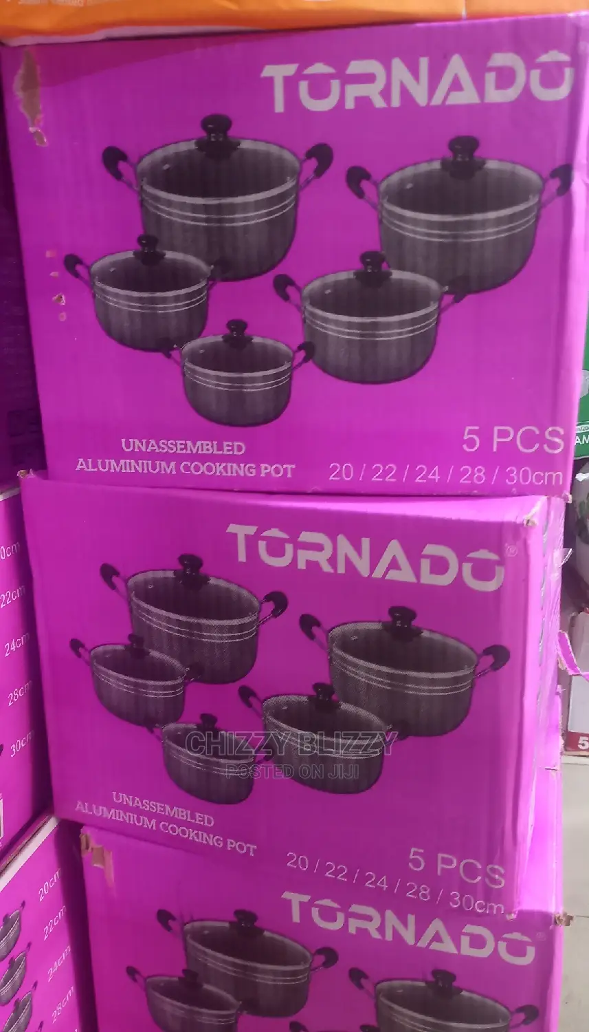 Tornado Set of 5 Non Stick Cooking Pots( Medium to Small)