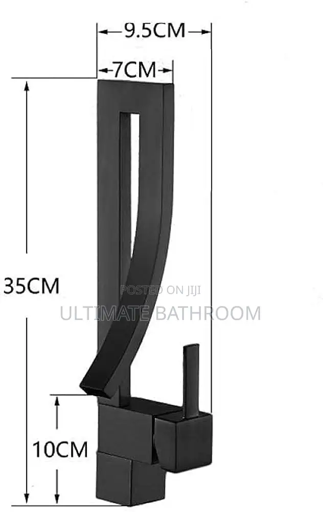 Black Fountain Basin Mixer Tap