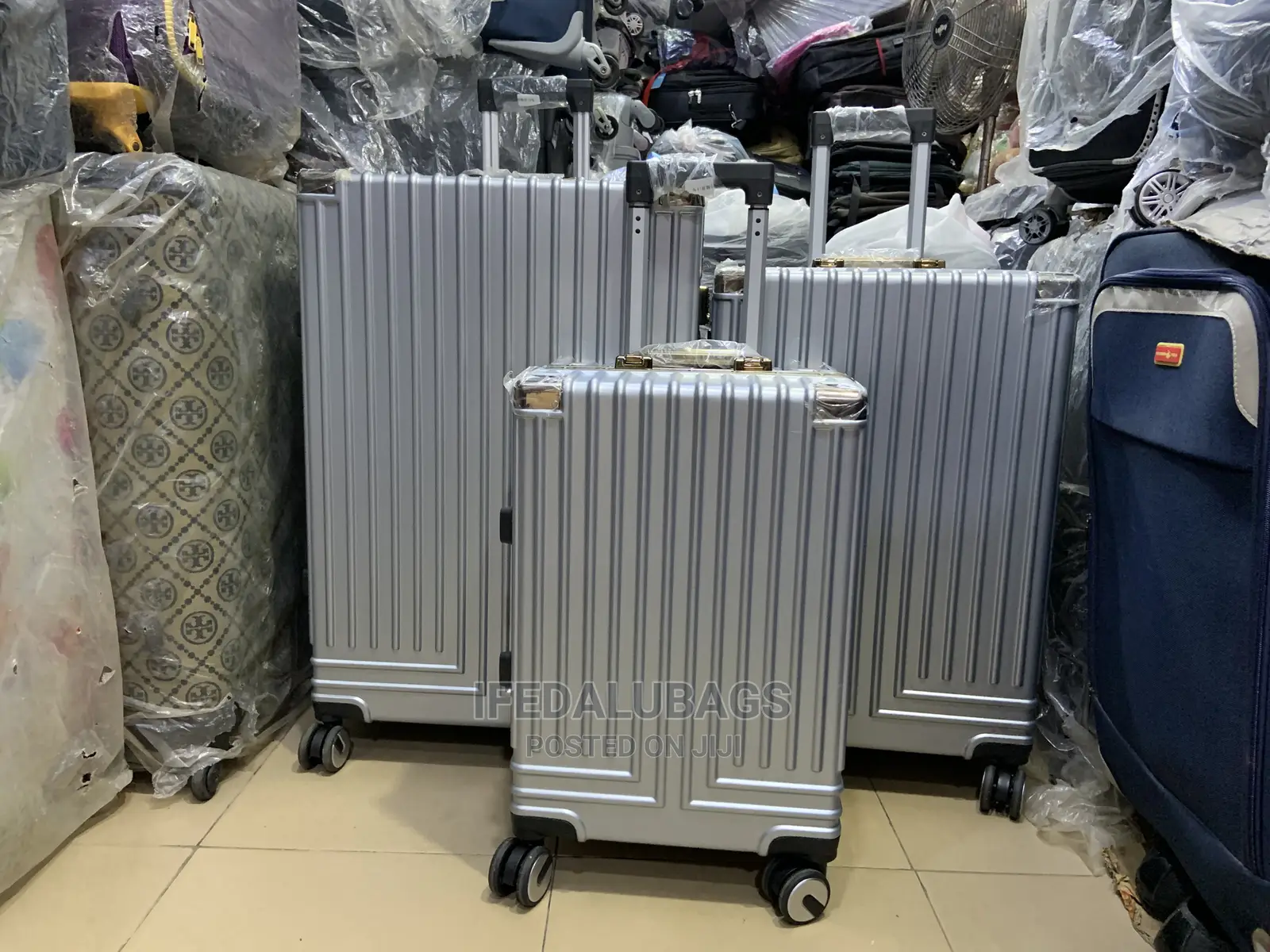 Set of Silver Quality Aluminum Frame Travel Luggage