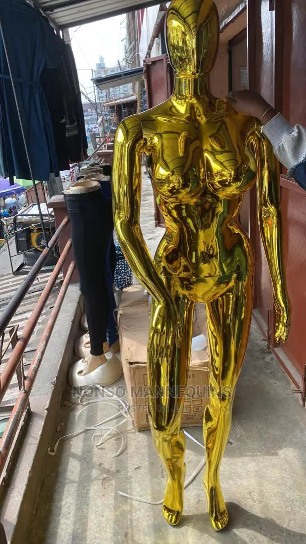 Size 12 Gold Chrome Female Faceless Dummy
