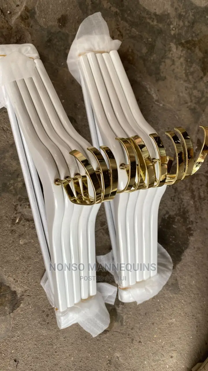 White And Gold Pure Luxury Clothes Hangers