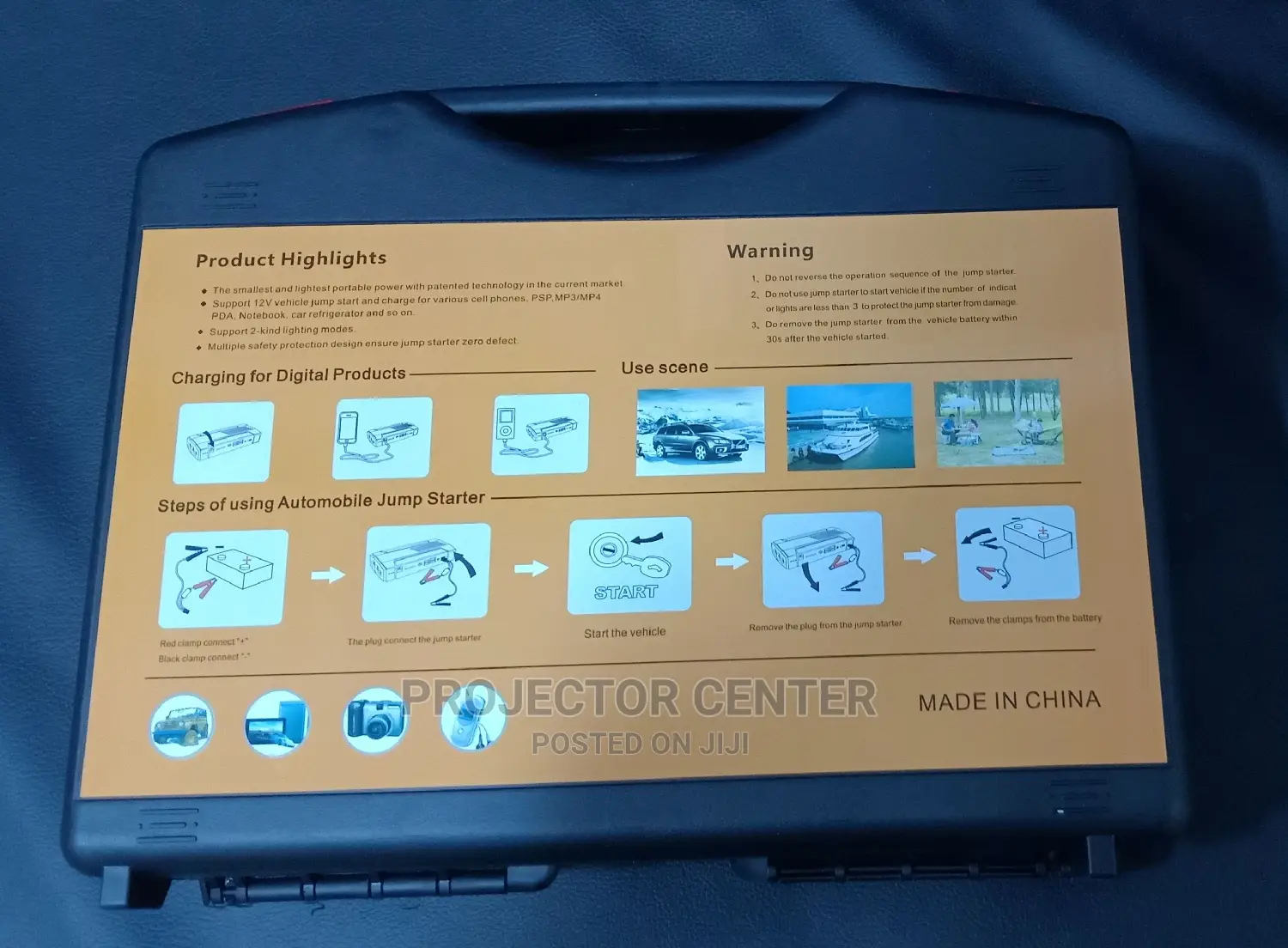 High Power Automobile Jump Starter With Tyre Inflator