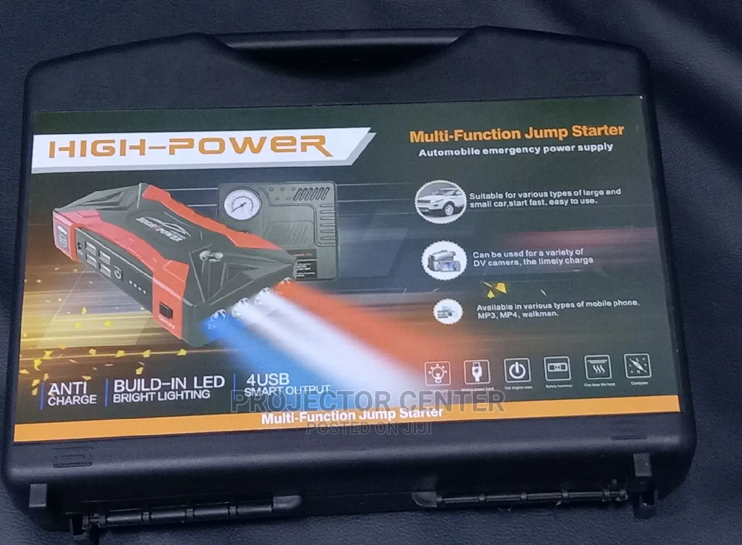 High Power Automobile Jump Starter With Tyre Inflator