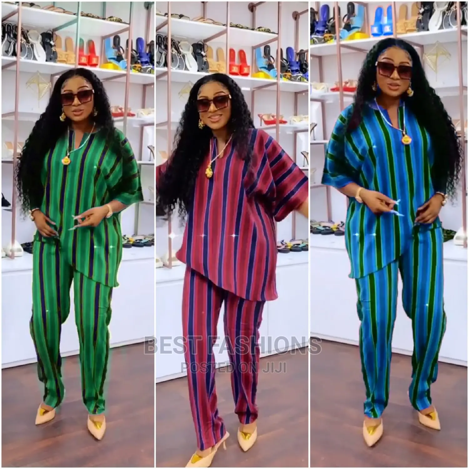 Quality Ladies Strip 2 Piece Trousers