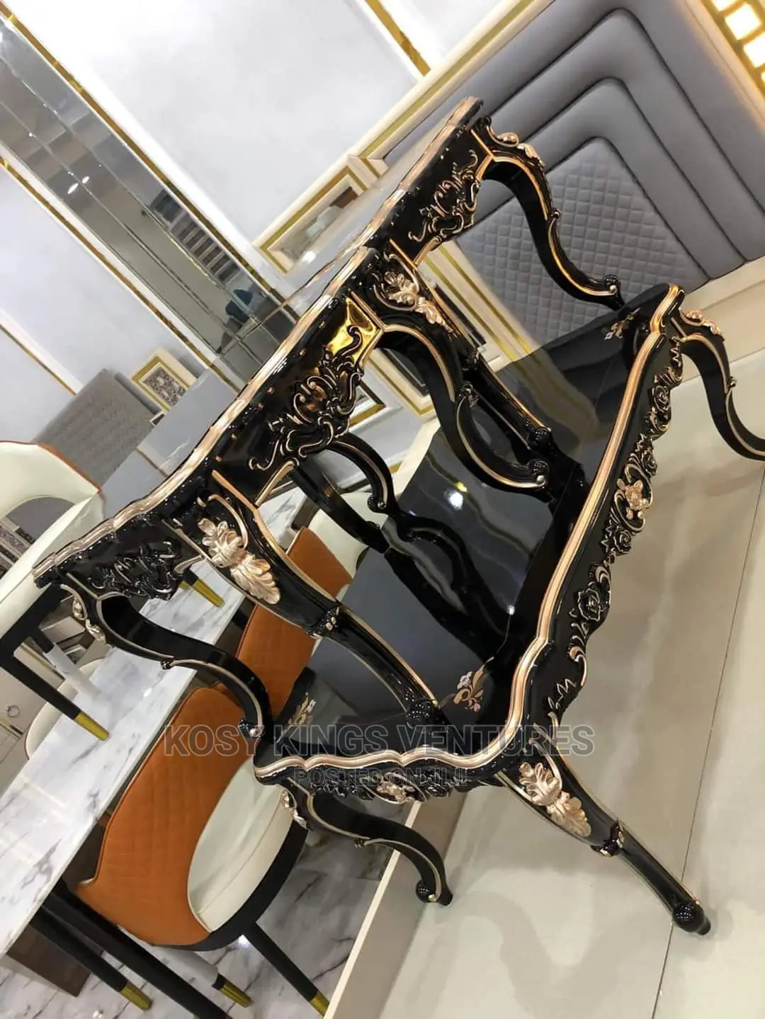 Royal Luxurious Center Table With Two Side Stools