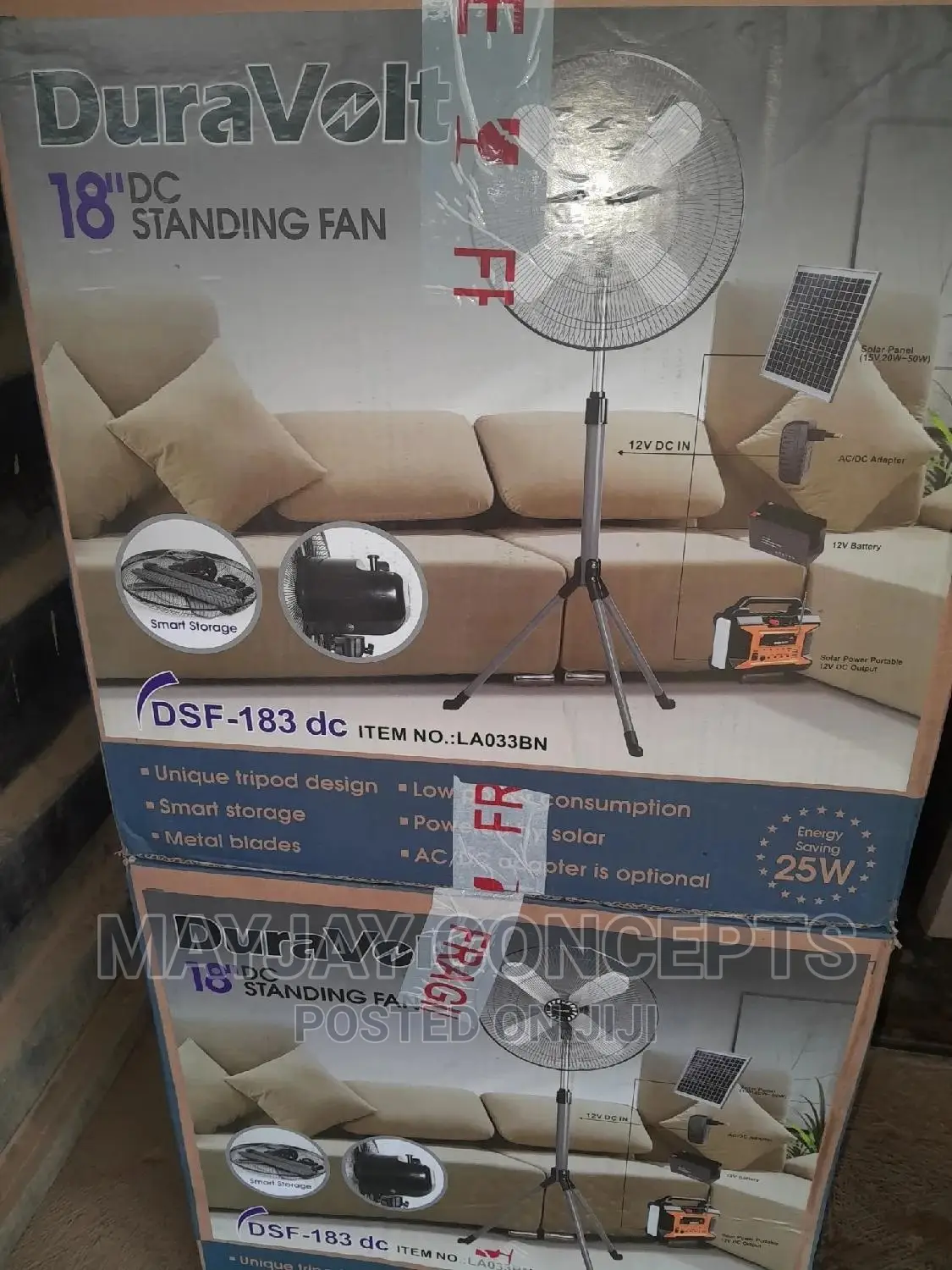 18inches Duravolt Ac/Dc Solar and Electricity Standing Fan