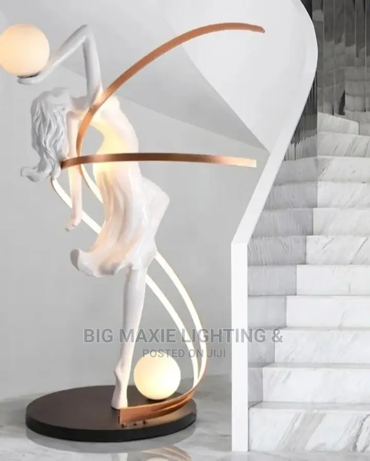 Modern Resin Goddess Sculpture LED Floor Lamp