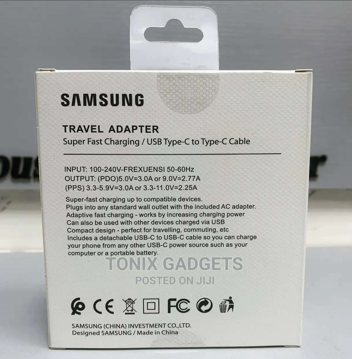 25W Travel Adapter - Type C to Type C Cable