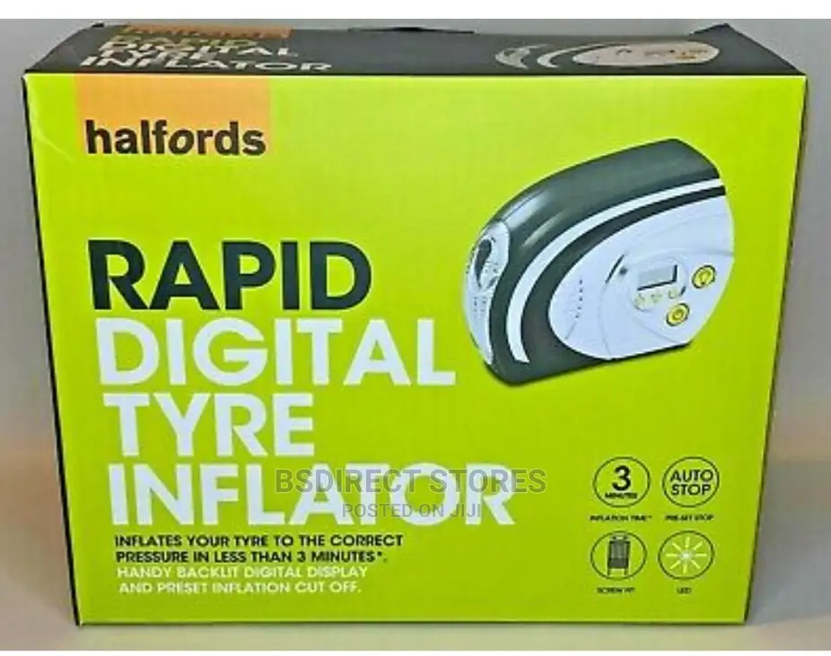 Halfords Rapid Digital Tyre Inflator Air Compressor 3 Mins