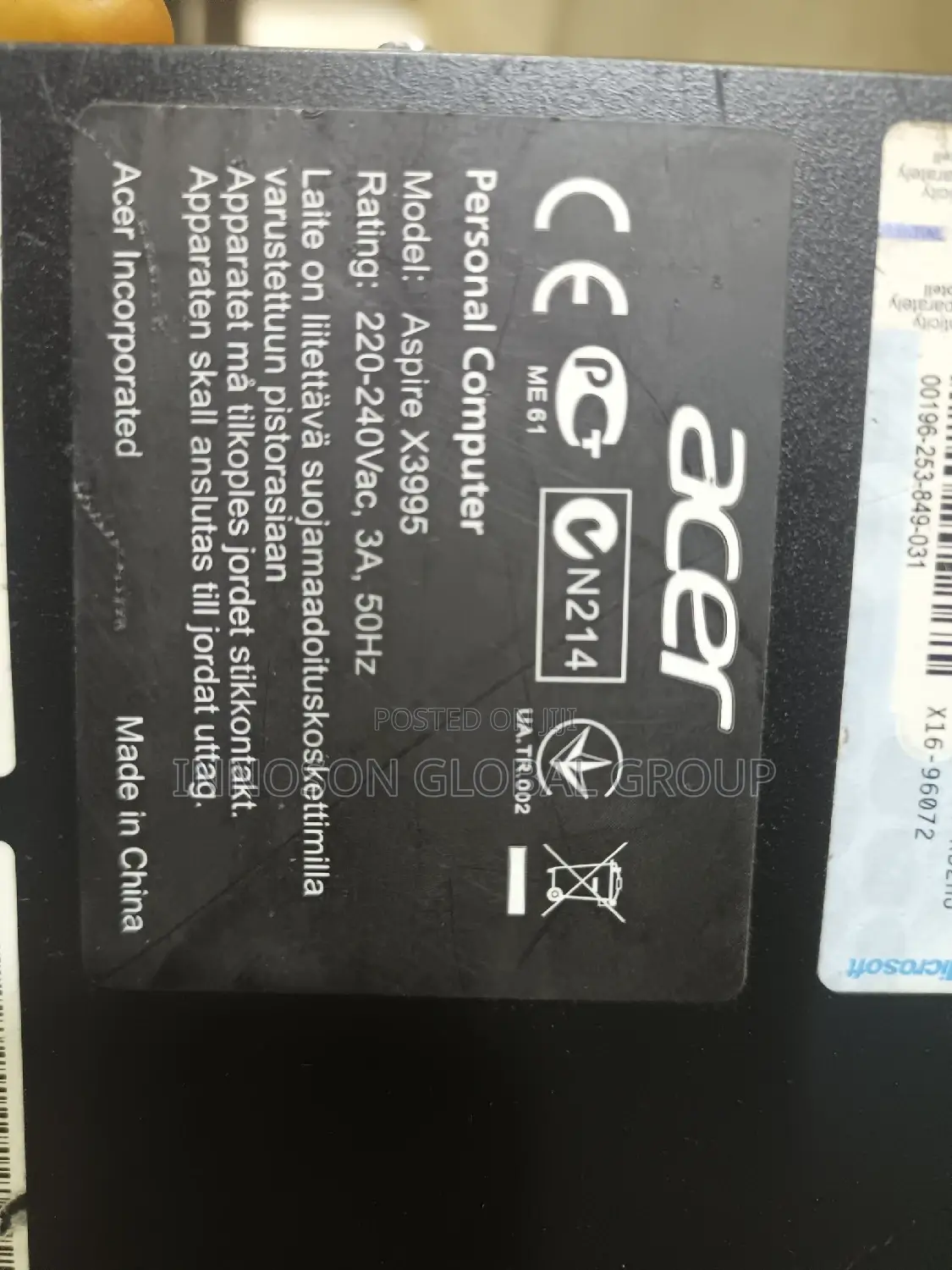 Desktop Computer Acer Aspire X3995 4GB Intel Core i5 HDD 500GB