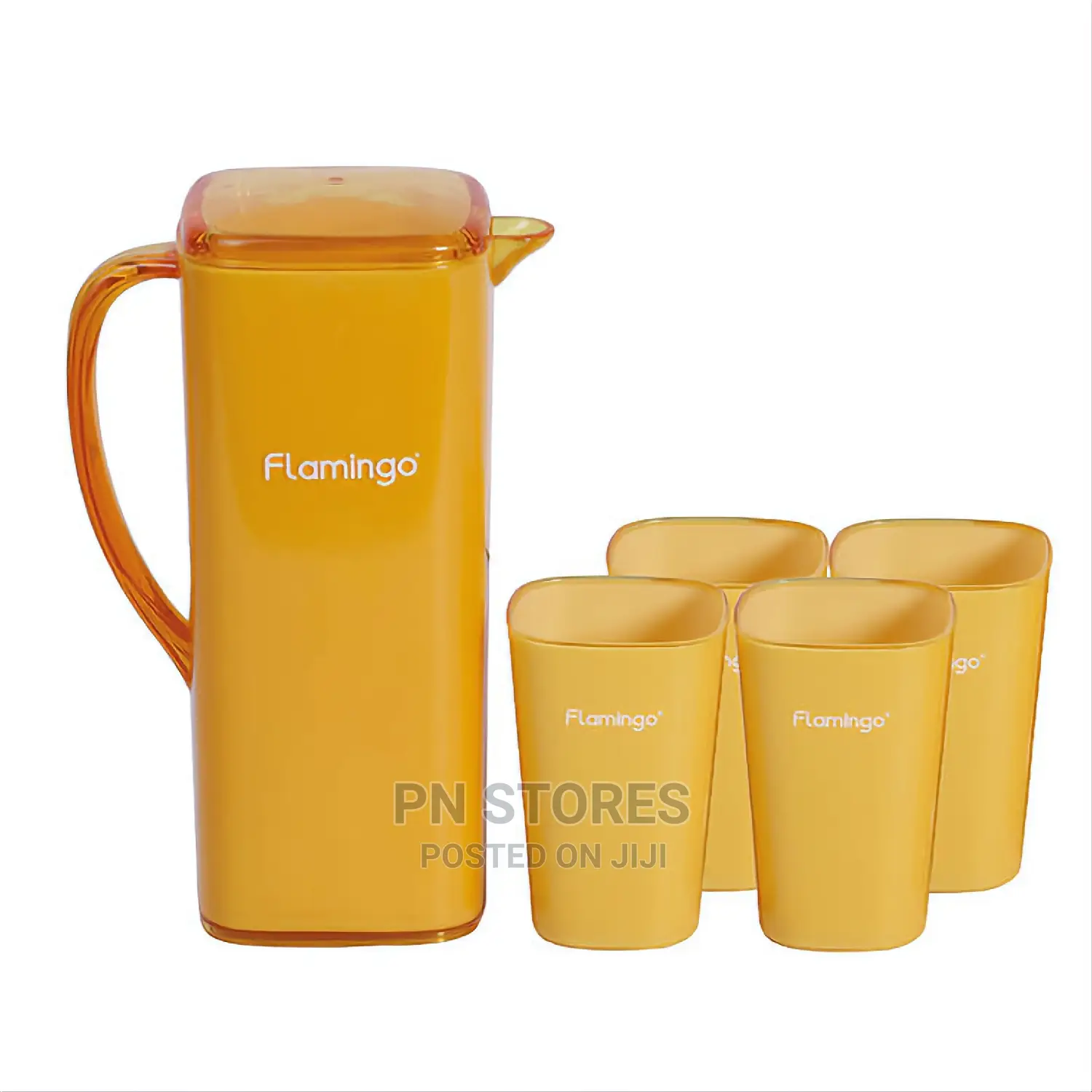 4 in 1 Ceramic Mugs With Jug (Blue, Pink and Lemon)