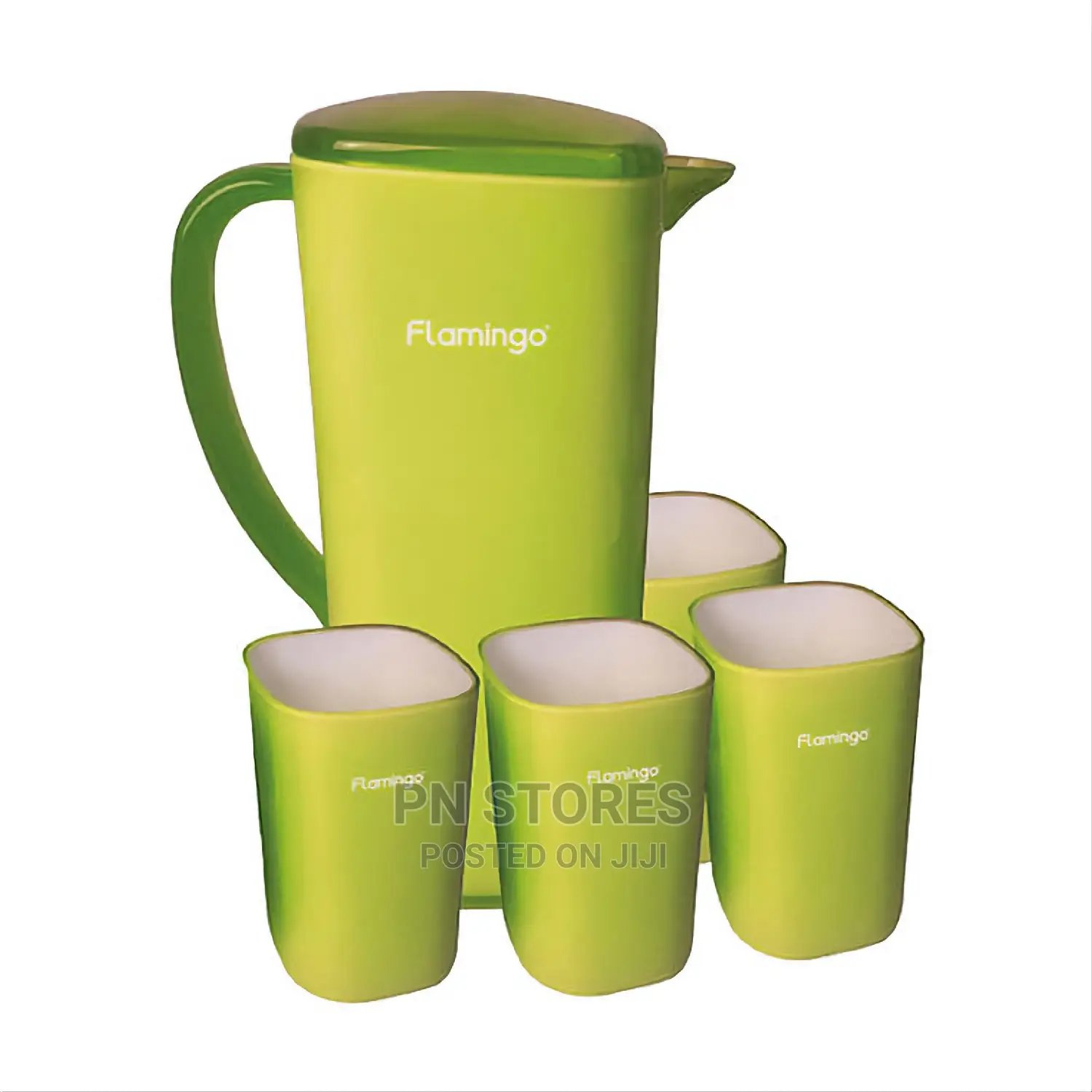 4 in 1 Ceramic Mugs With Jug (Blue, Pink and Lemon)