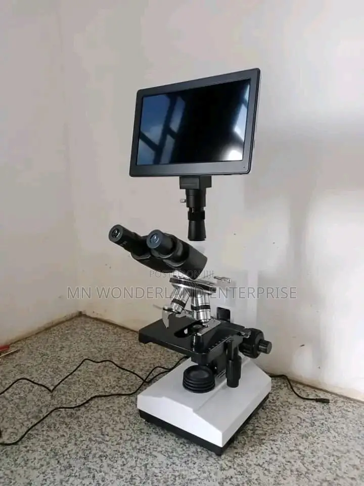 Microscope With Monitor and Camera