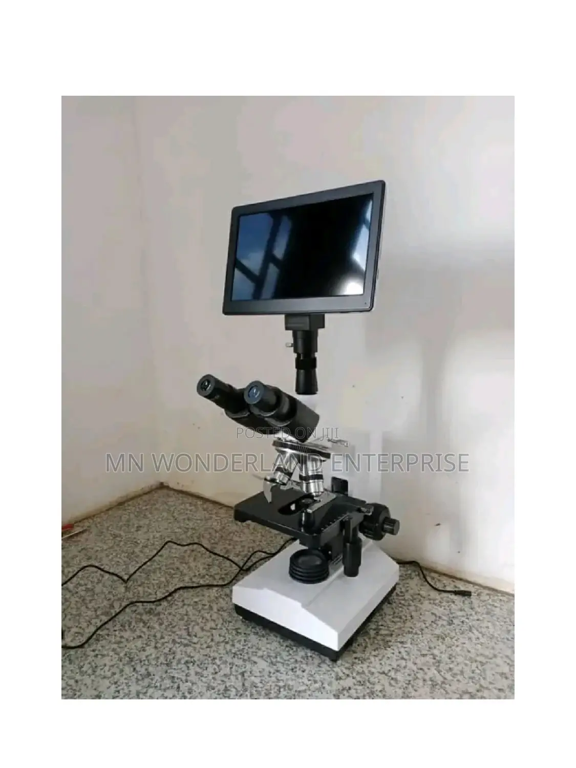 Microscope With Monitor and Camera