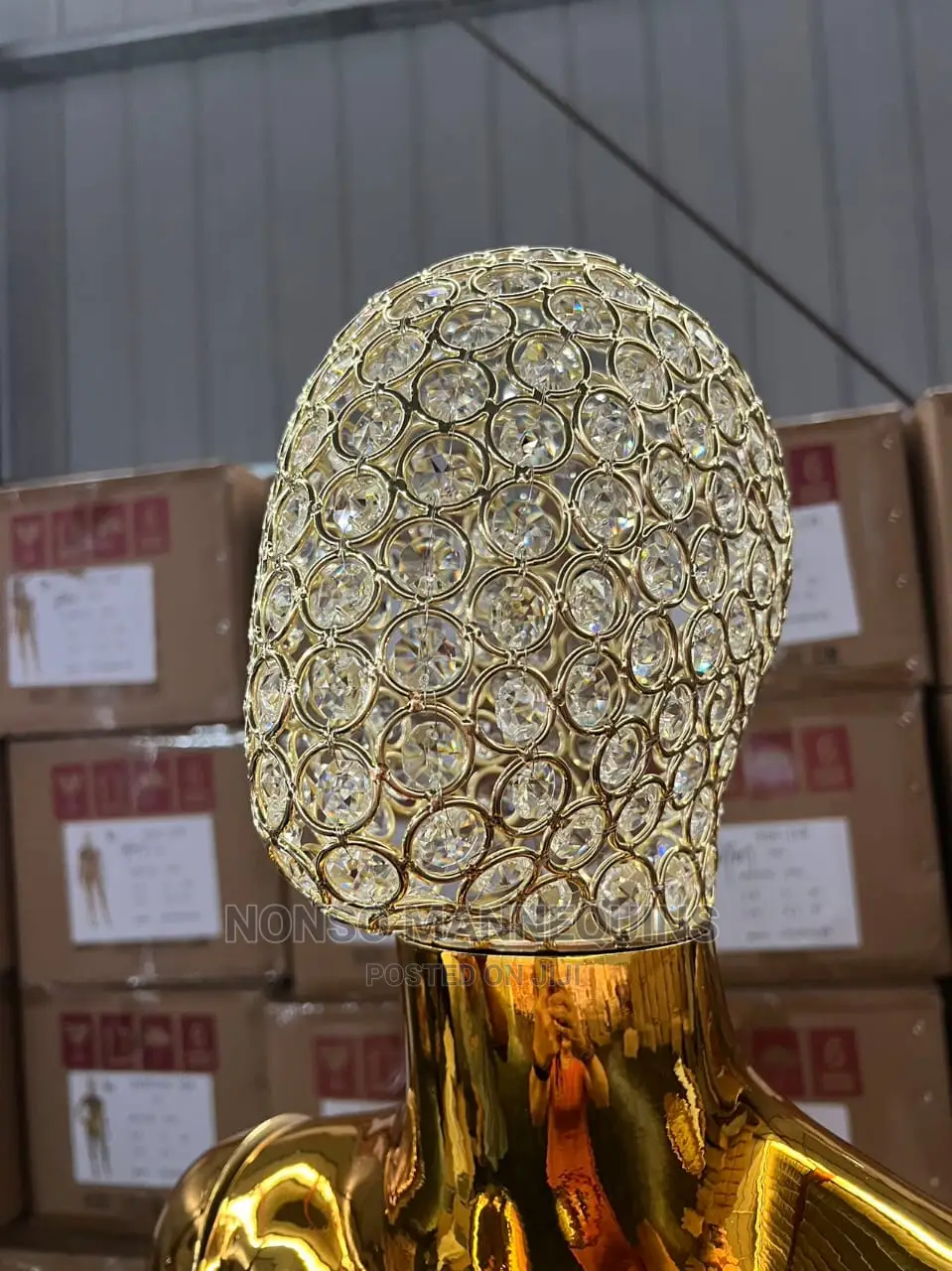 Gold Chrome Size 8 Female Mannequin With Basket Head