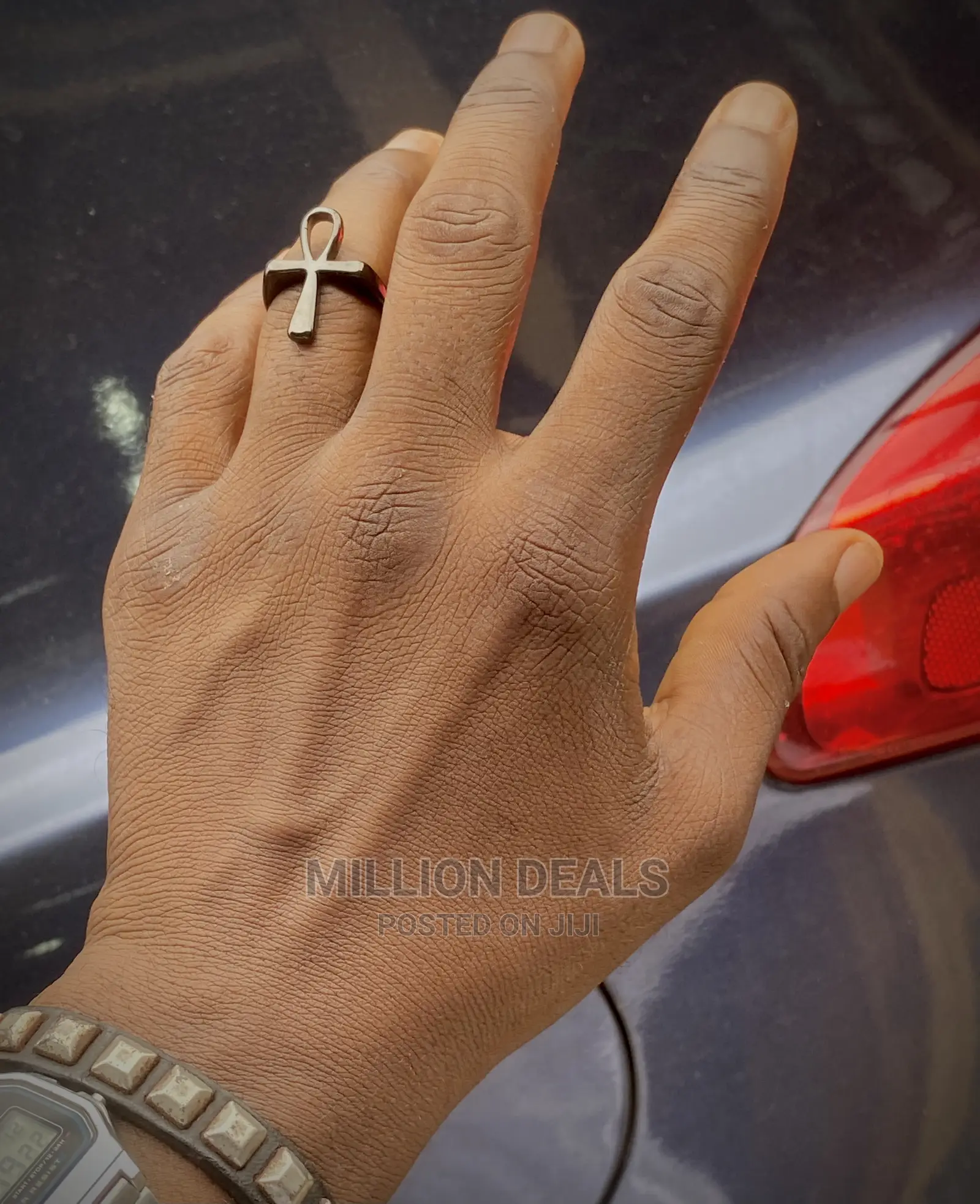 Anchor Black Trendy Men’S Punk Ring Black