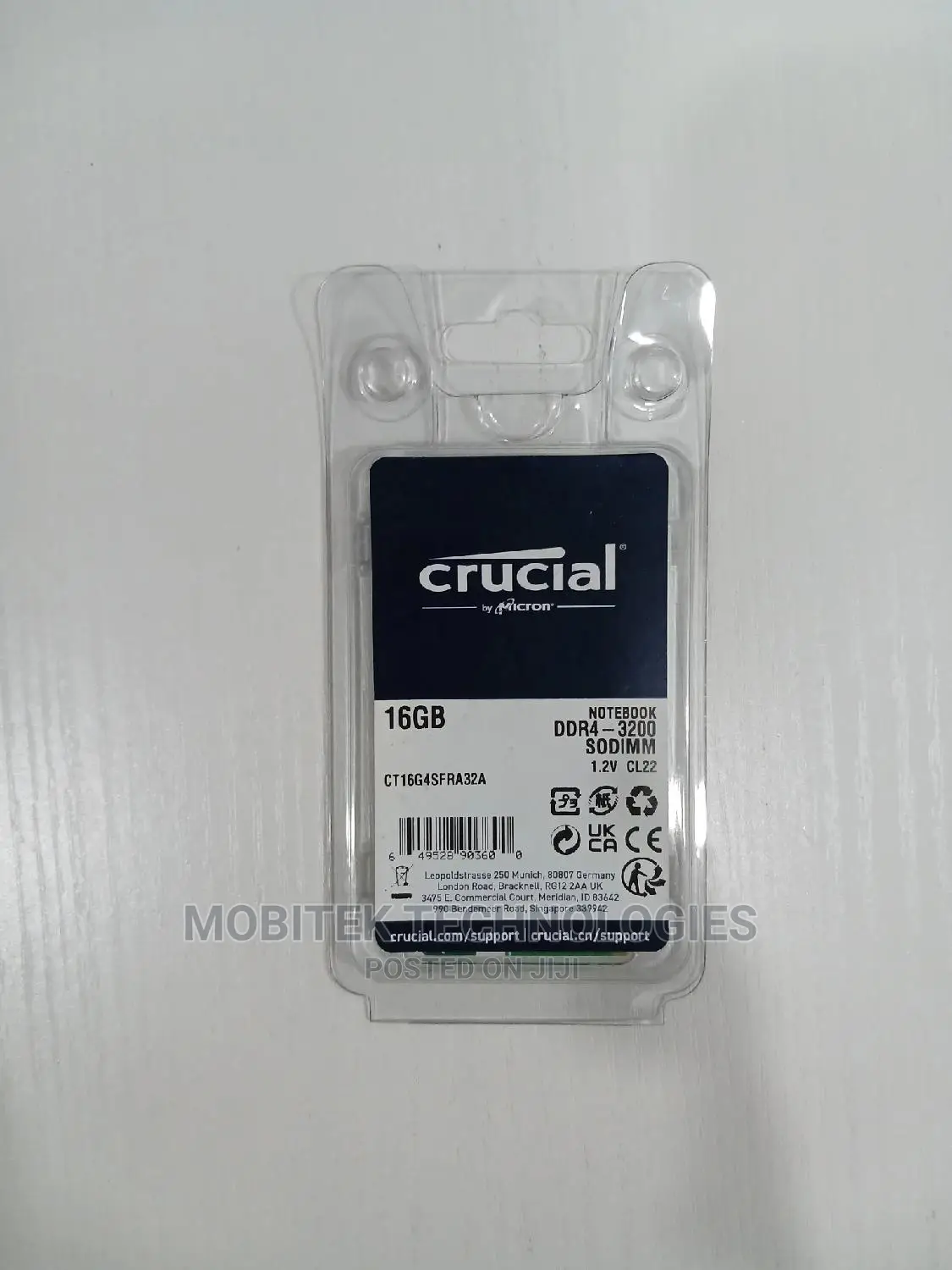 16gb Crucial Dddr4-3200 Sodimm Laptop Ram
