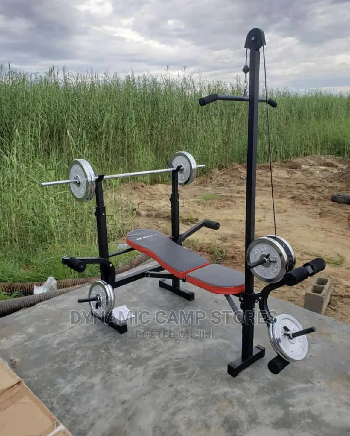 Weight Lifting Bench Latpull And 50kg Chromed Weight Set