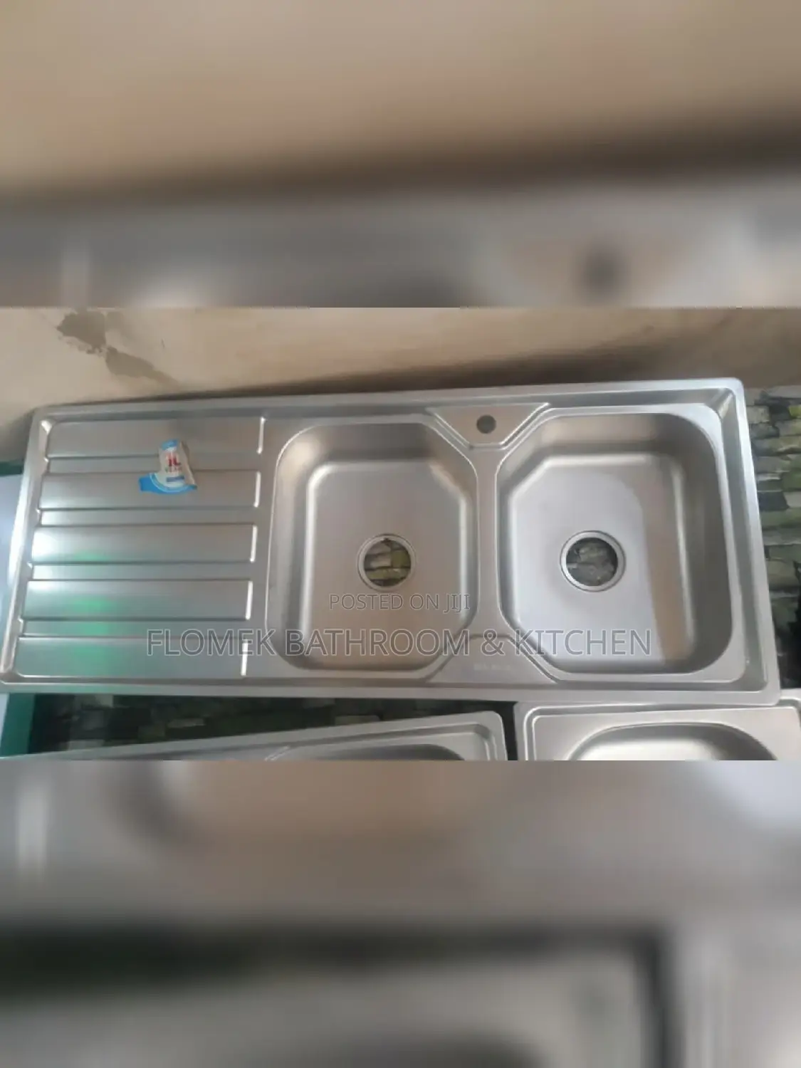 Kitchen Sink With Double Bowl Single Tray