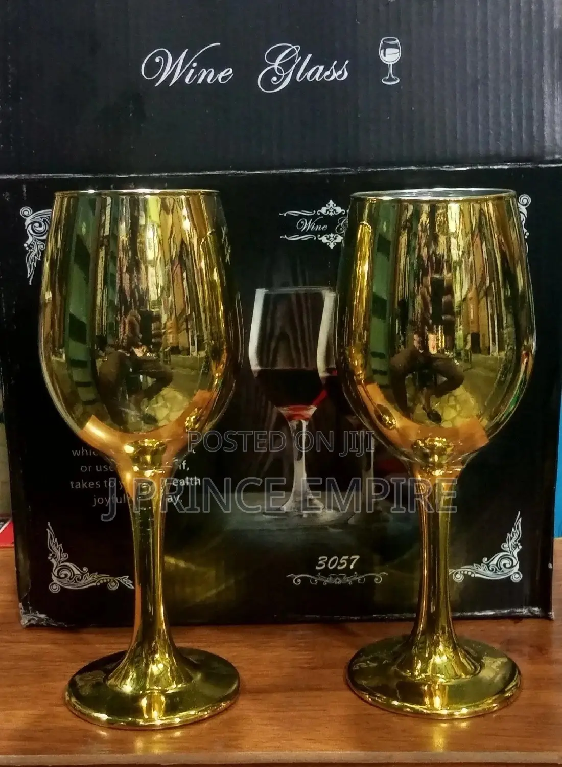 Gold Stainless Steel Wine Glasses Unbreakable, Set of 6