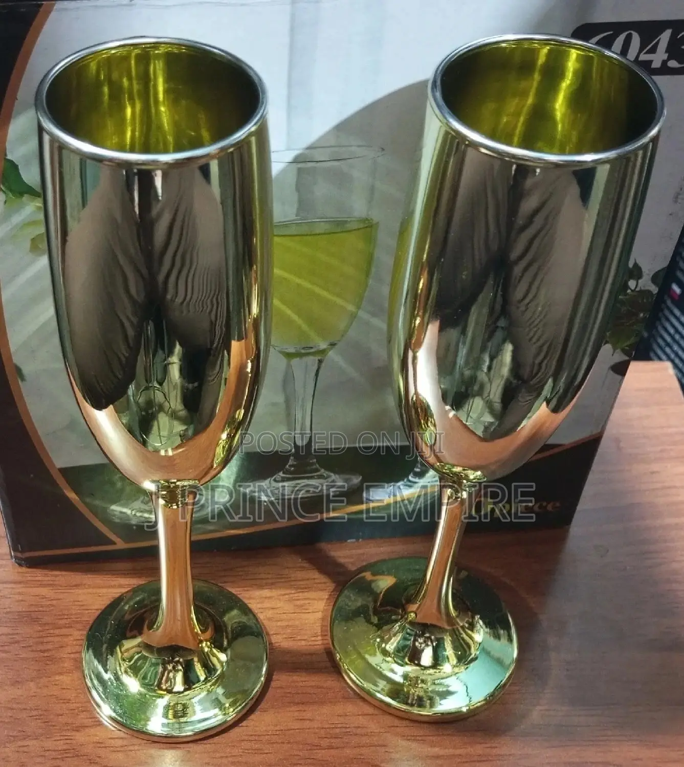 Gold Champagne Stainless Steel Glass Unbreakable