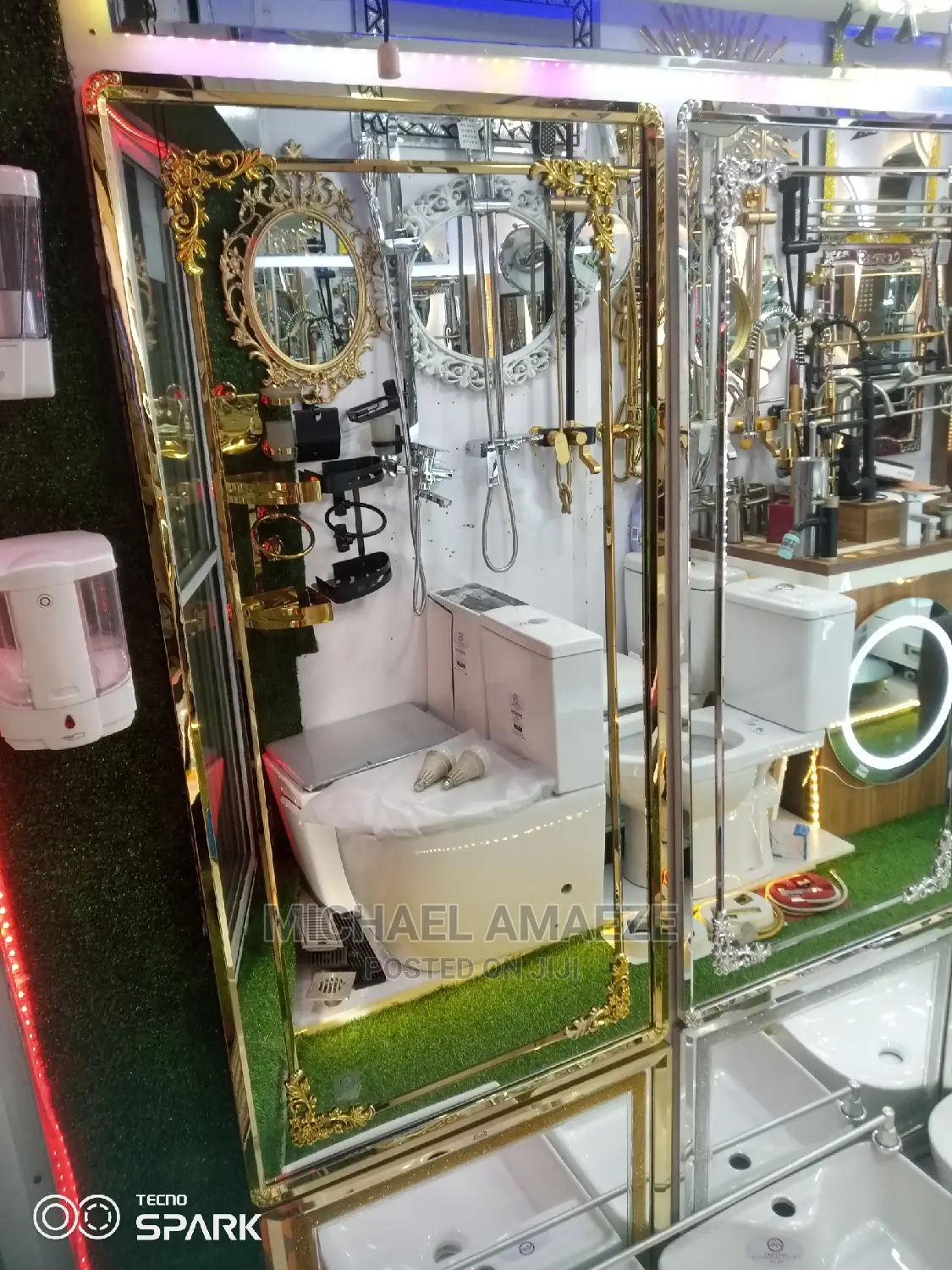 Long Gold Frame and Sliver Mirror 120 by 60