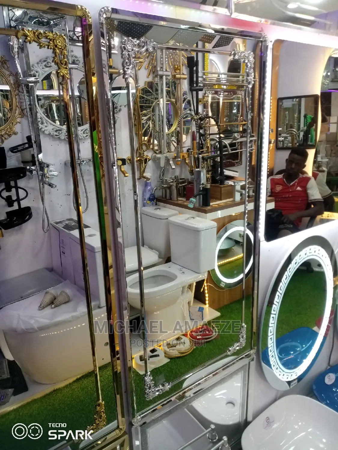 Long Gold Frame and Sliver Mirror 120 by 60
