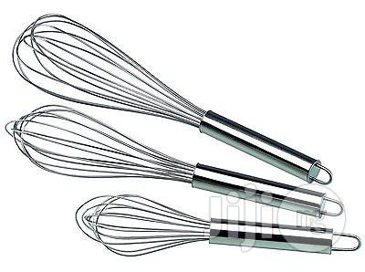 3 PC Stainless Steel Balloon Whisk Set Whip Mix Stir Beat
