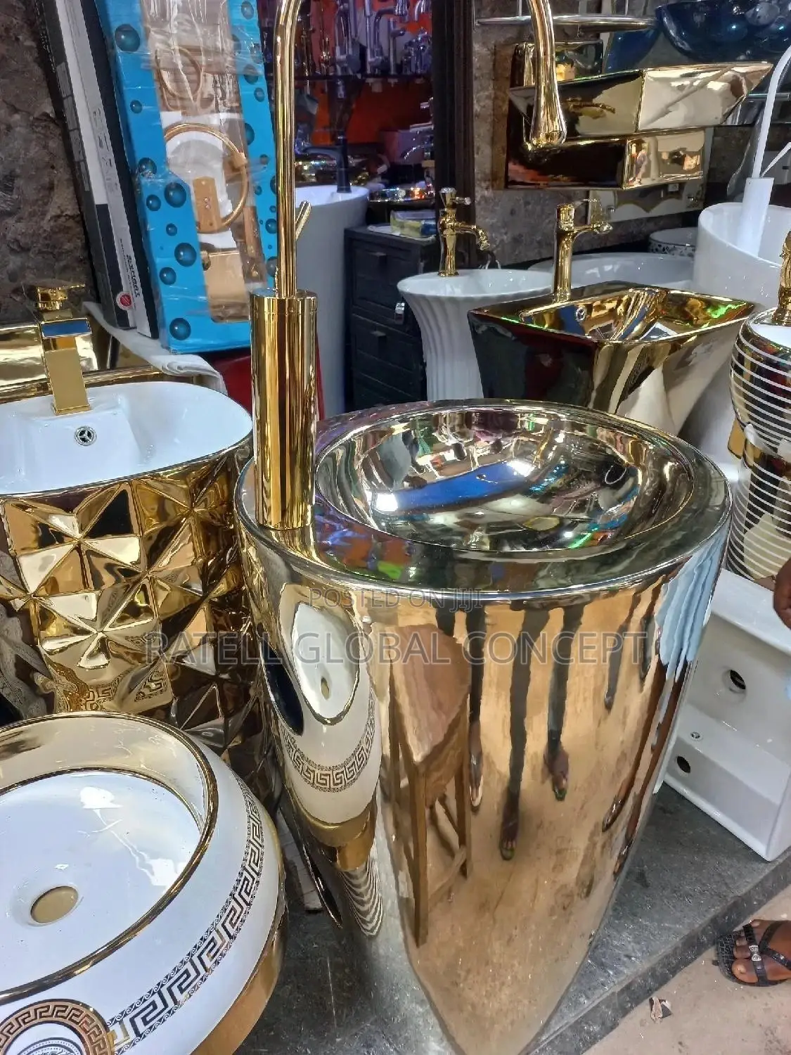 Gold Freestanding Wash Hand Basin