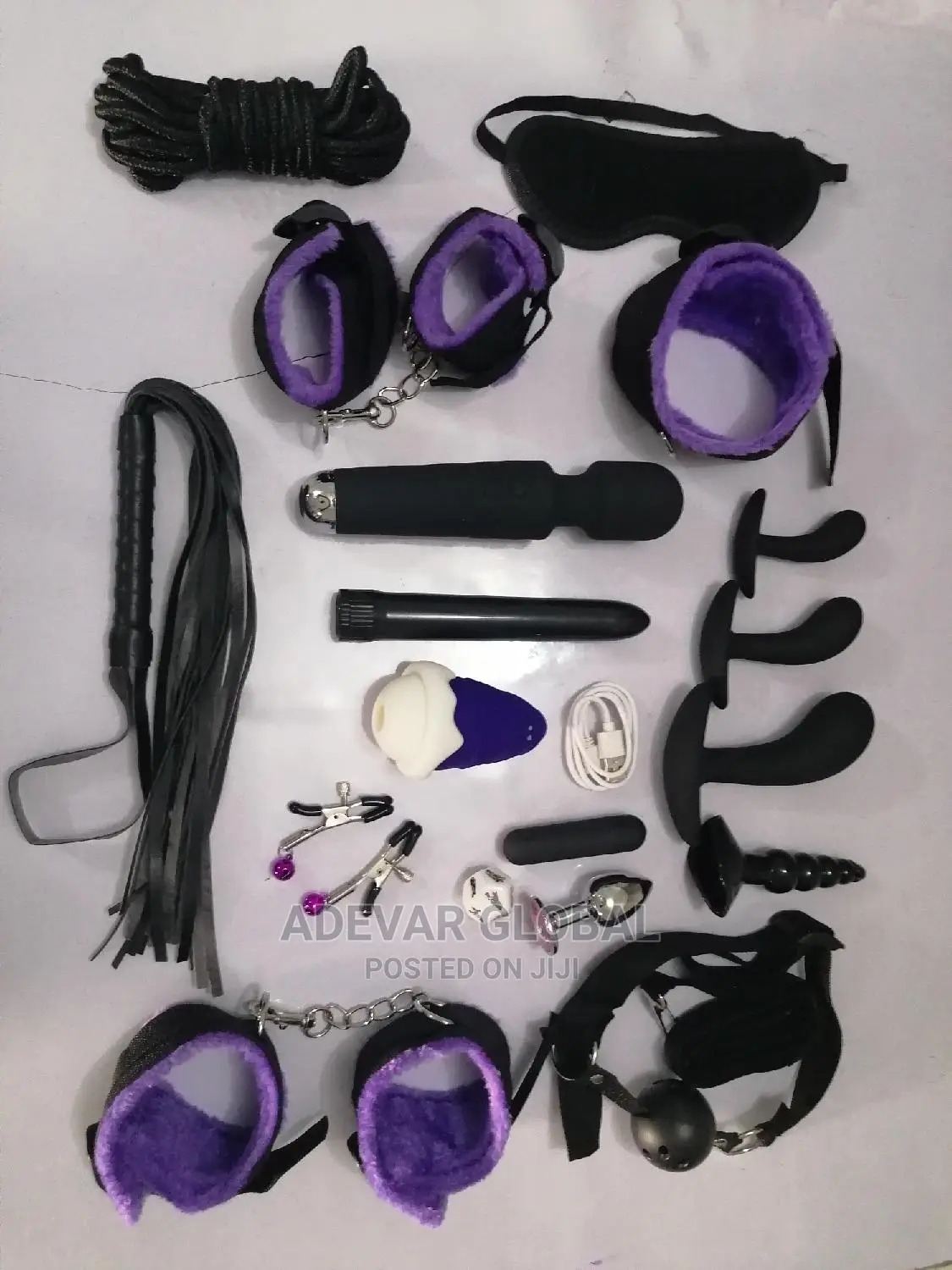 16 PCS BDSM Kit Sets + Rose Sucker Clitoris Magic Wand Sex Toy