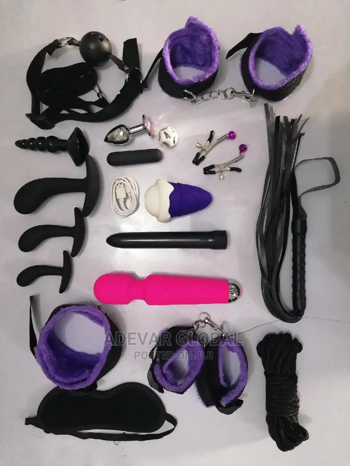 16 PCS BDSM Kit Sets + Rose Sucker Clitoris Magic Wand Sex Toy