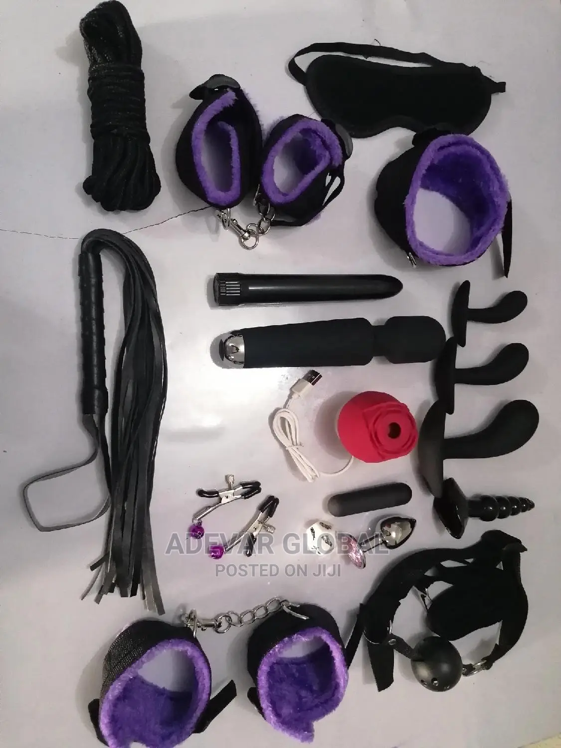 19 PCS BDSM Kit Sets Magic Wand, Rose Sucker, Bullet Vib Toy