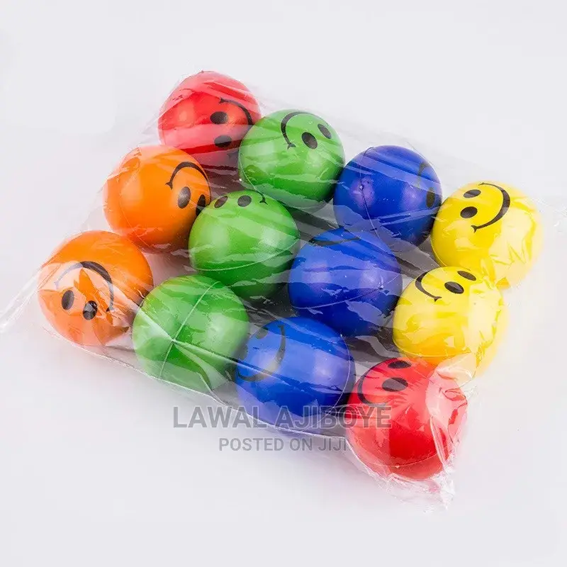12pc/Lot 6.3cm Smile Face Foam Ball Squeeze Stress Ball