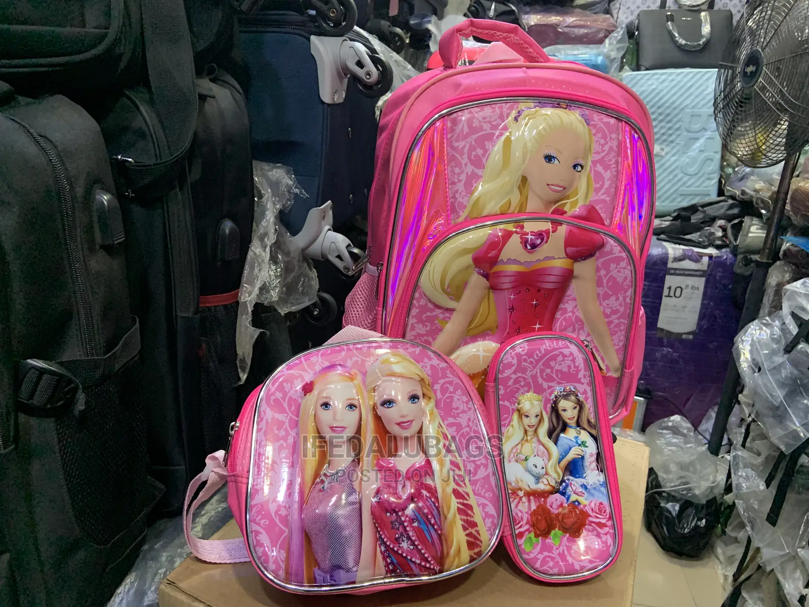 16inches Pink Kids Trolley School Bag